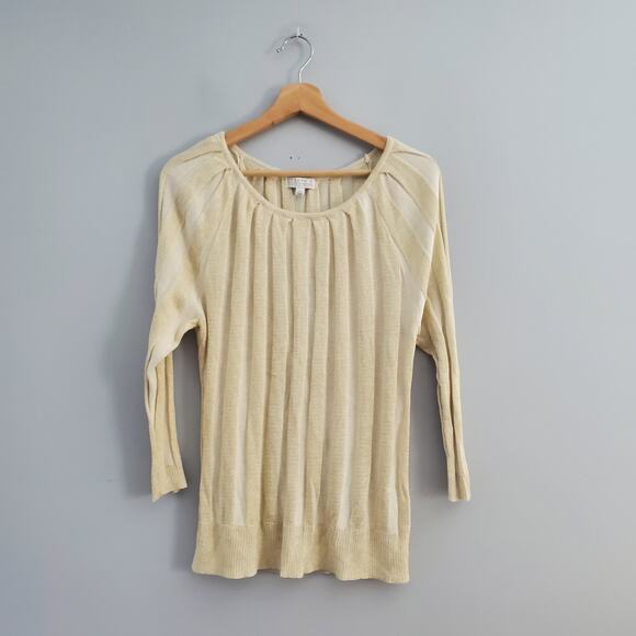 Joseph A Tan Shimmer Lightweight Sweater XL - Picture 1 of 9